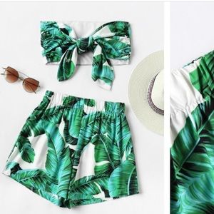 Cropped Floral Two Piece